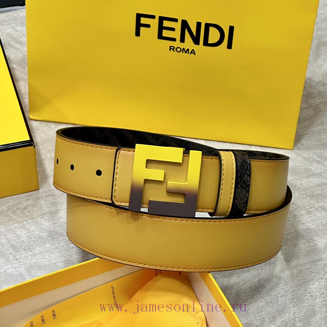 FENDI FendiFull set of the same width 4.0CM double ring front and back waist belt FF nail bu jyy7k6an - Image 6