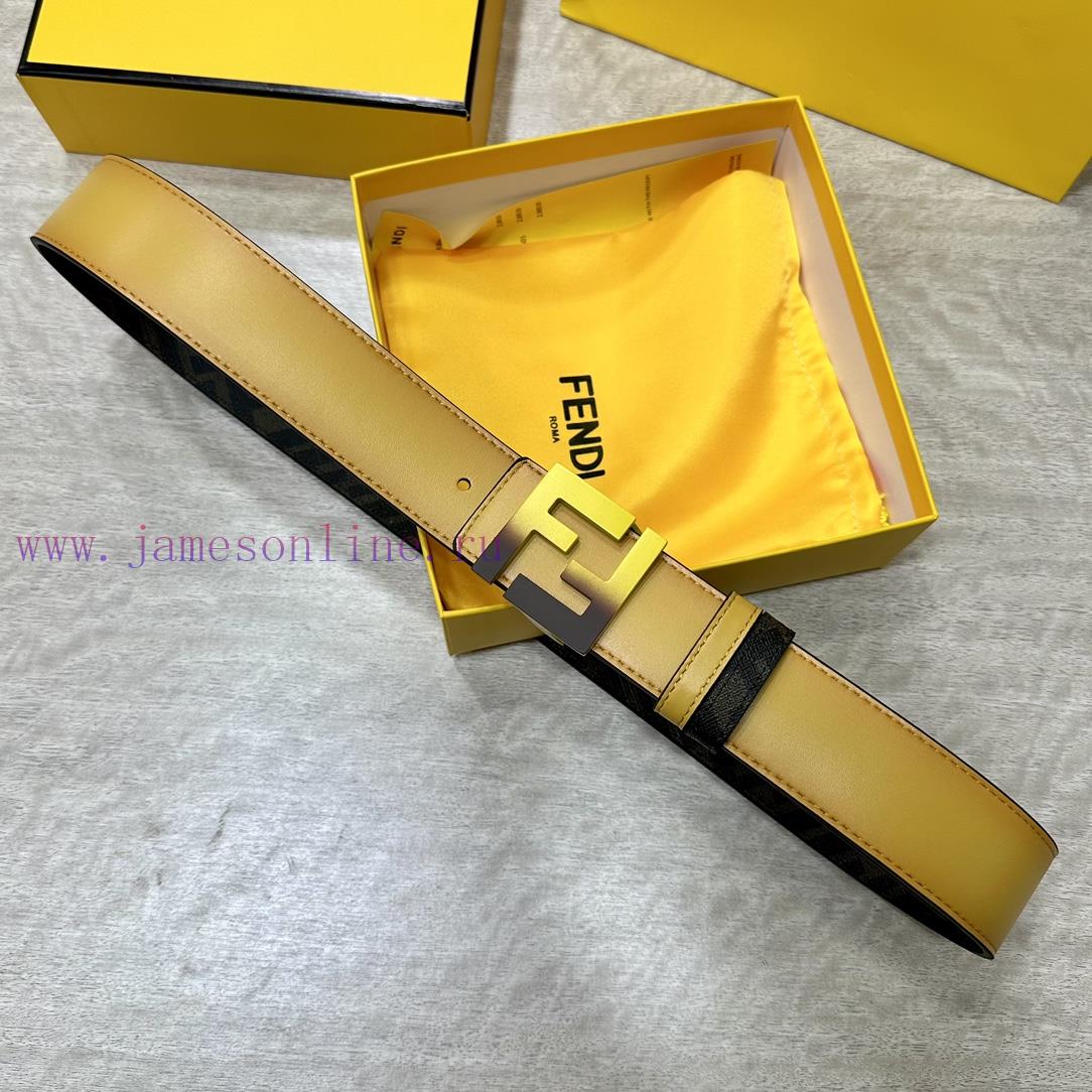 FENDI FendiFull set of the same width 4.0CM double ring front and back waist belt FF nail bu jyy7k6an - Image 7