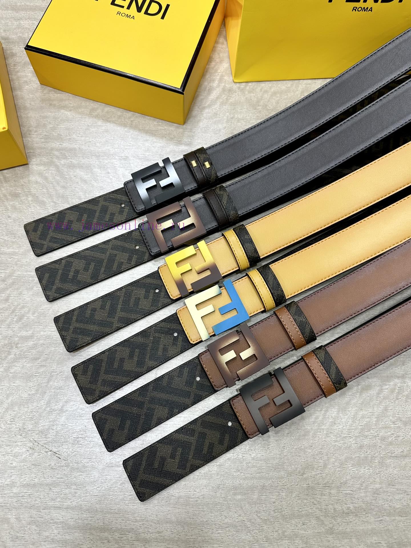 FENDI FendiFull set of the same width 4.0CM double ring front and back waist belt FF nail bu jyy7k6an - Image 10