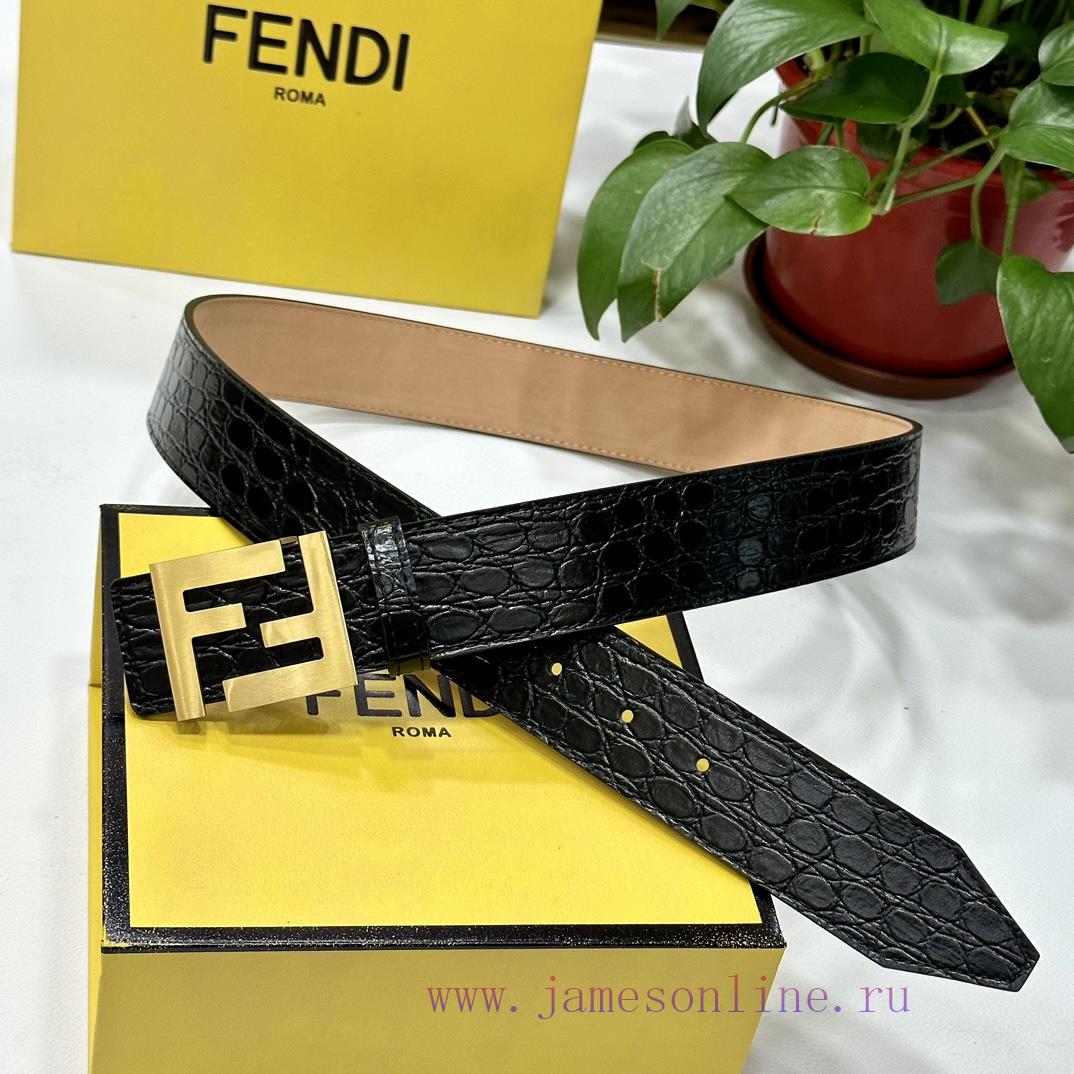 FENDL 40MM wide double-sided original calf leather with a single ruthenium palladium plated s5xsfgds - Image 2