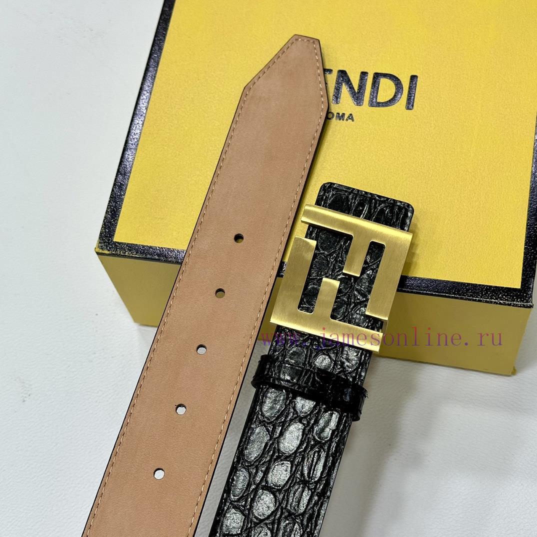 FENDL 40MM wide double-sided original calf leather with a single ruthenium palladium plated s5xsfgds - Image 8