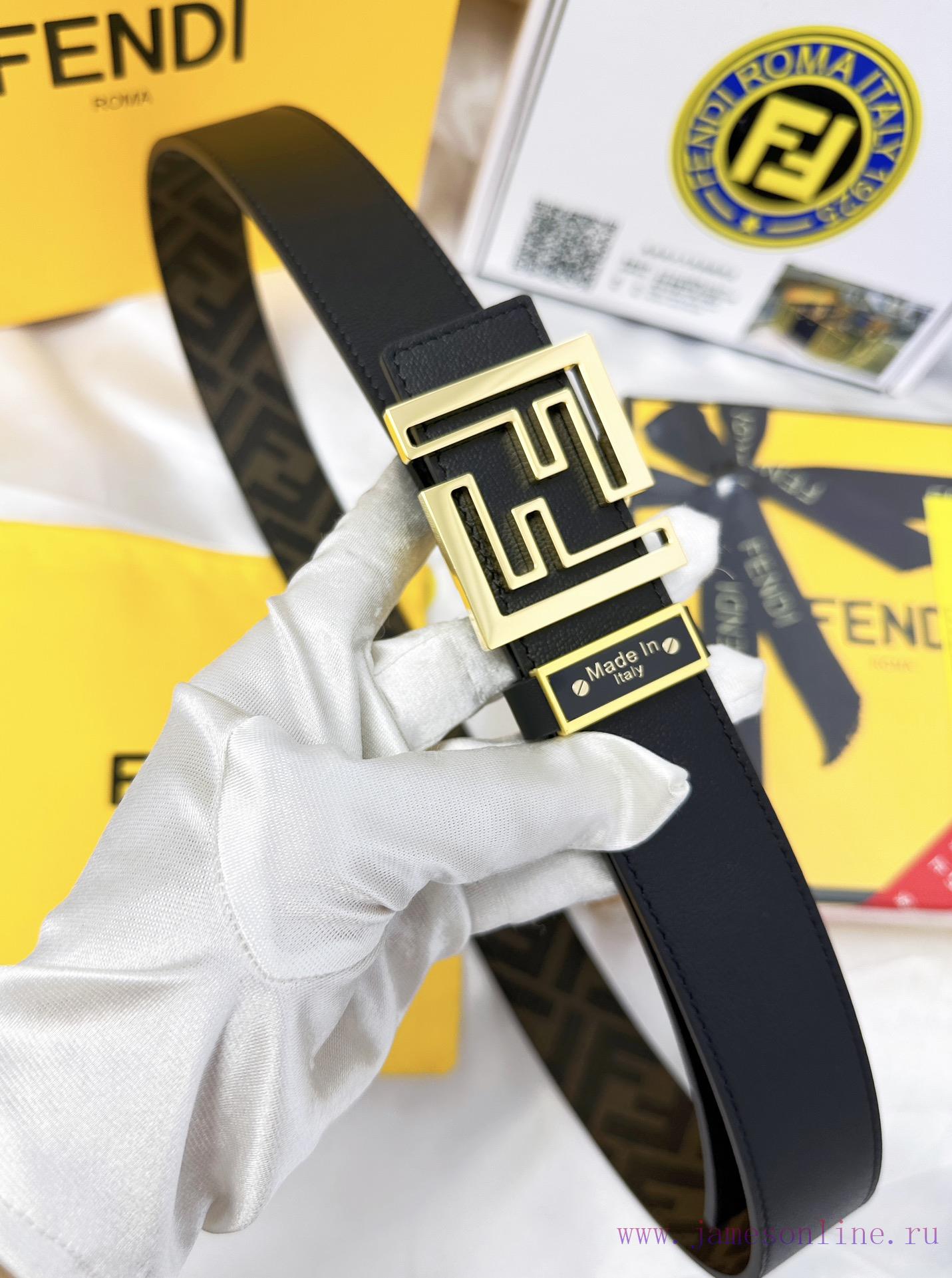 Belt FENDI Fendi ReproductionThe waistband is made of 100% cowhide, ensuring a double-layer 8h6h5ccs - Image 4