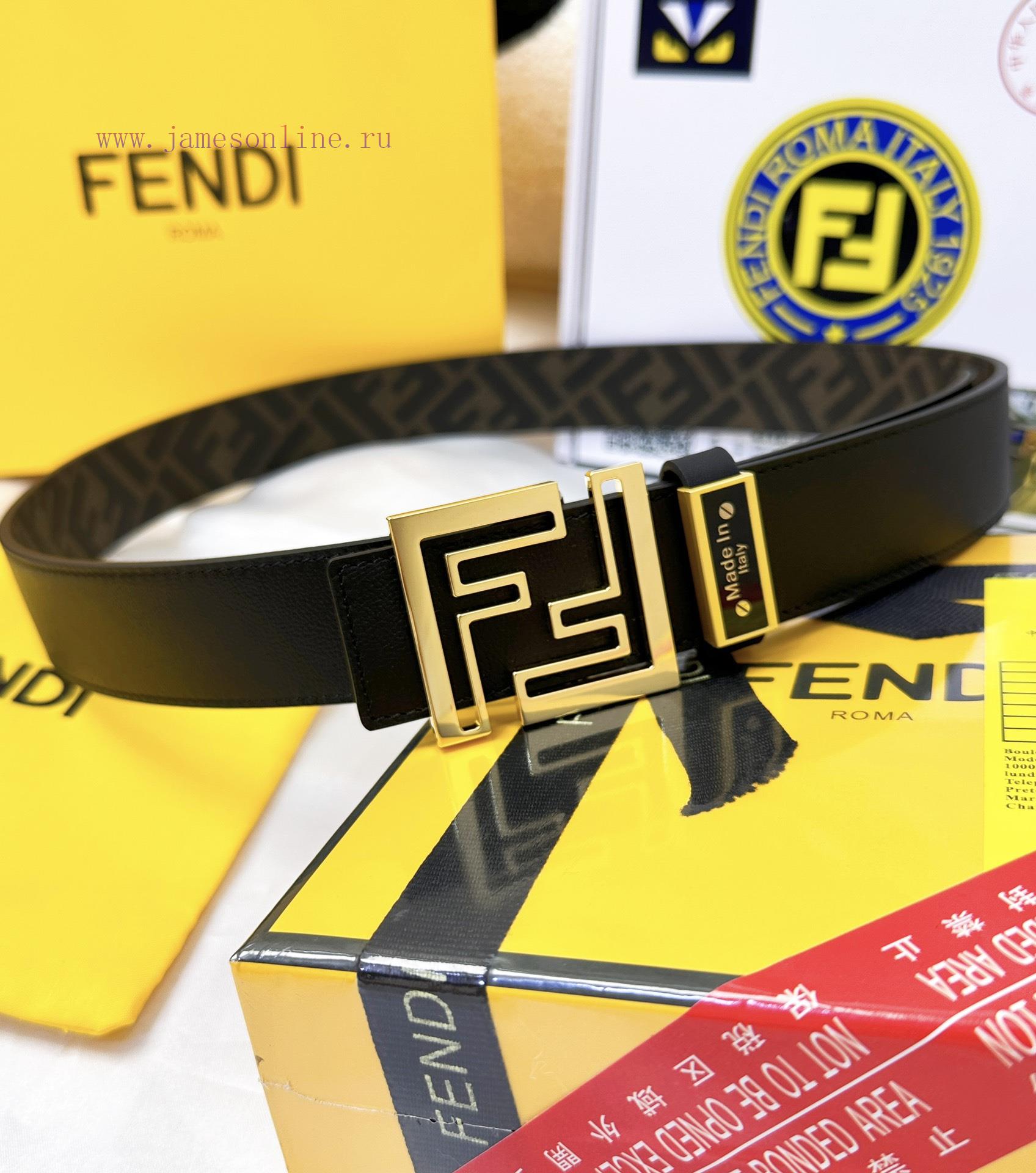 Belt FENDI Fendi ReproductionThe waistband is made of 100% cowhide, ensuring a double-layer 8h6h5ccs - Image 6