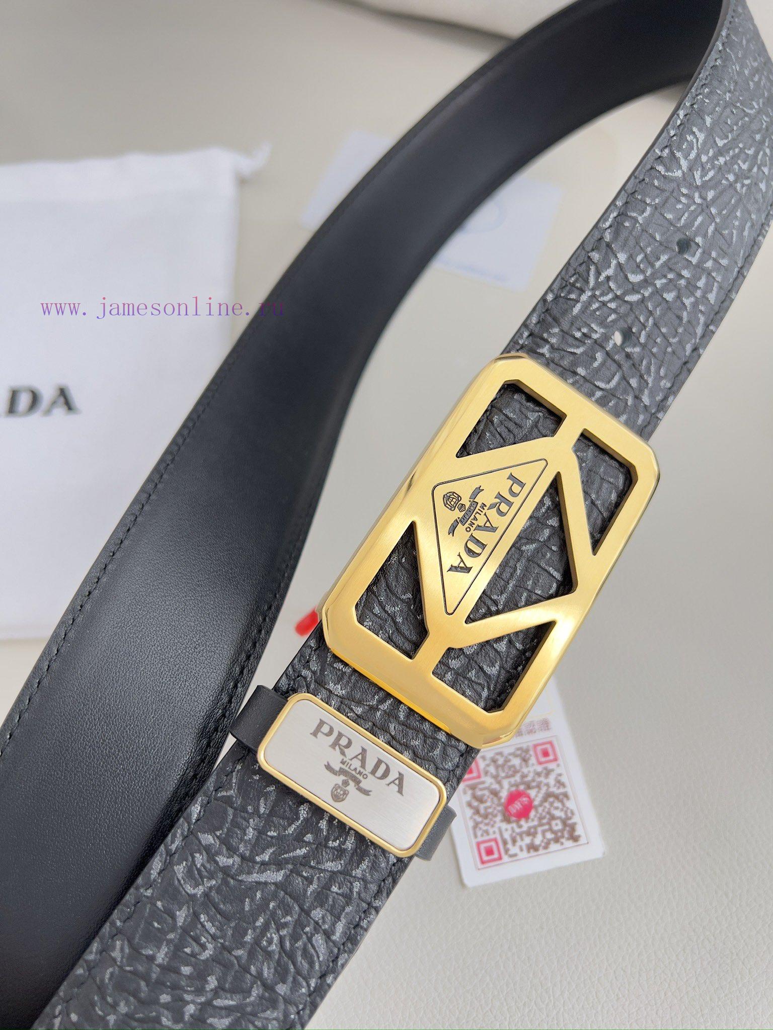 Prada PRADA ️ Belt and beltBuckle, classic pure steel material buckle, top layer cowhide, ph 0yp8yuzj - Image 5