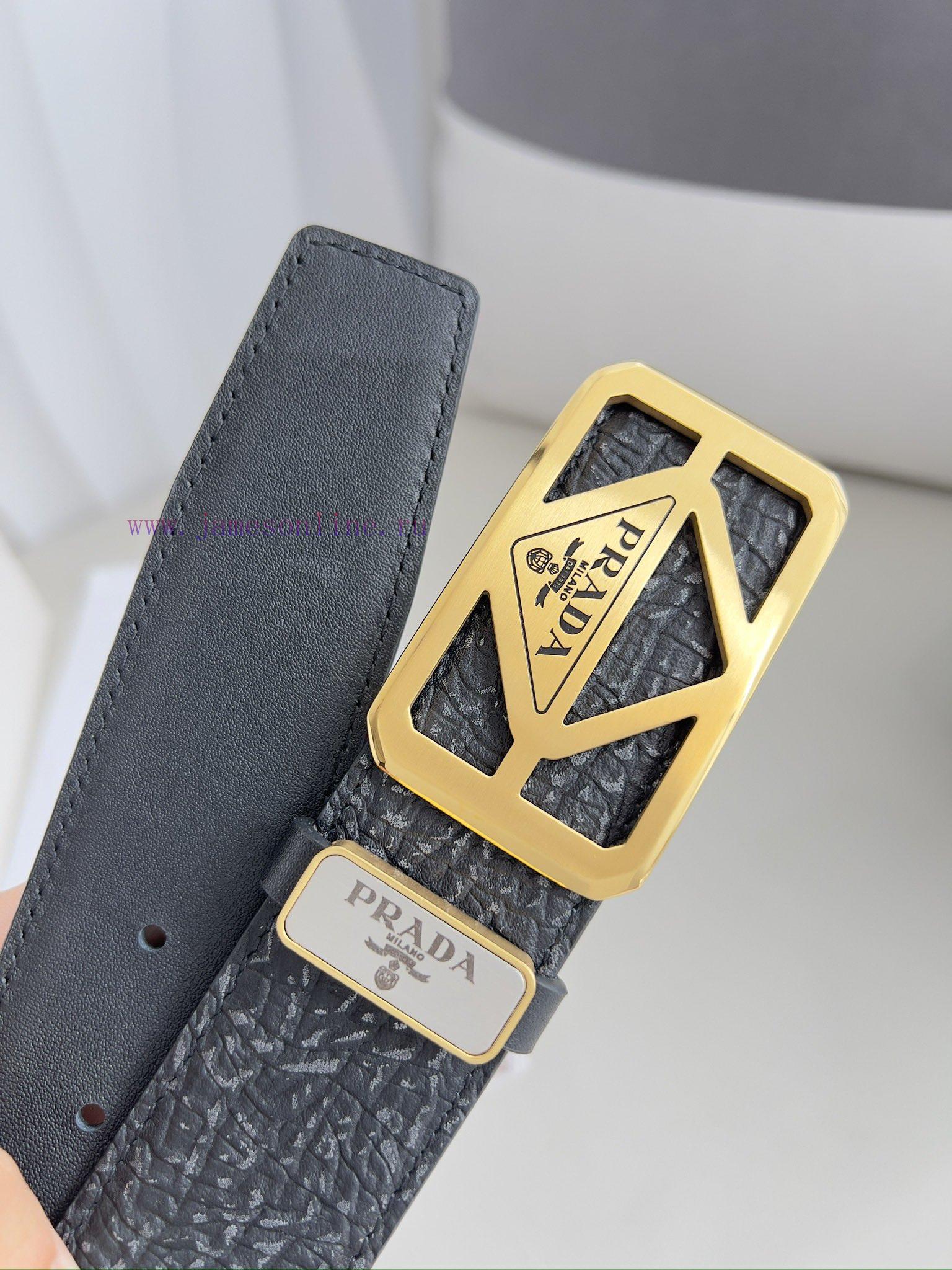 Prada PRADA ️ Belt and beltBuckle, classic pure steel material buckle, top layer cowhide, ph 0yp8yuzj - Image 7