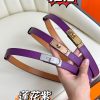 Hermes Women's BeltFull set of 1.8mm women's Kelly original imported leather K gold/platinum m7ia8xmw
