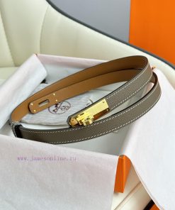 Hermes Women's BeltFull set of 1.8mm women's Kelly original imported leather K gold/platinum zvyga8uf