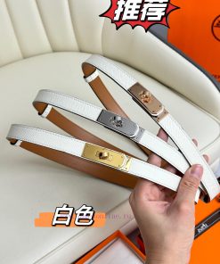 Hermes Women's BeltFull set of 1.8mm women's Kelly original imported leather K gold/platinum uoi4ej72