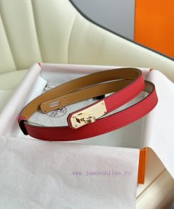 Hermes Women's BeltFull set of 1.8mm women's Kelly original imported leather K gold/platinum 2sgpifca