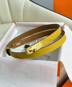 Hermes Women's BeltFull set of 1.8mm women's Kelly original imported leather K gold/platinum 3fgnzfva