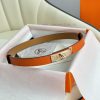 Hermes Women's BeltFull set of 1.8mm women's Kelly original imported leather K gold/platinum rtmbj160