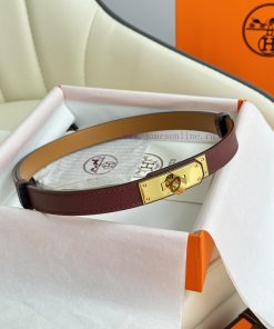 Hermes Women's BeltFull set of 1.8mm women's Kelly original imported leather K gold/platinum 1nav2rdh