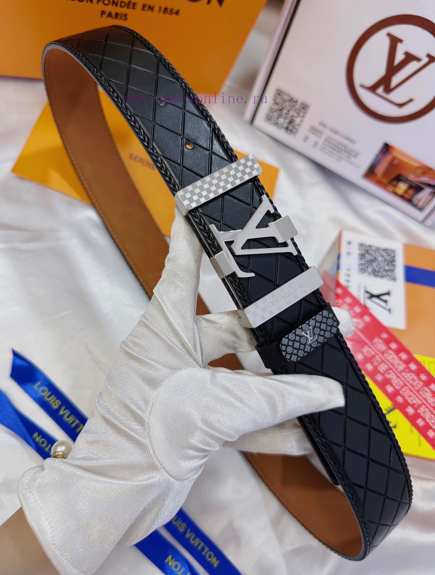 Belt LV Louis Vuitton's top tier replicaThe waistband is made of 100% cowhide, ensuring genu pla2s6h0 - Image 5