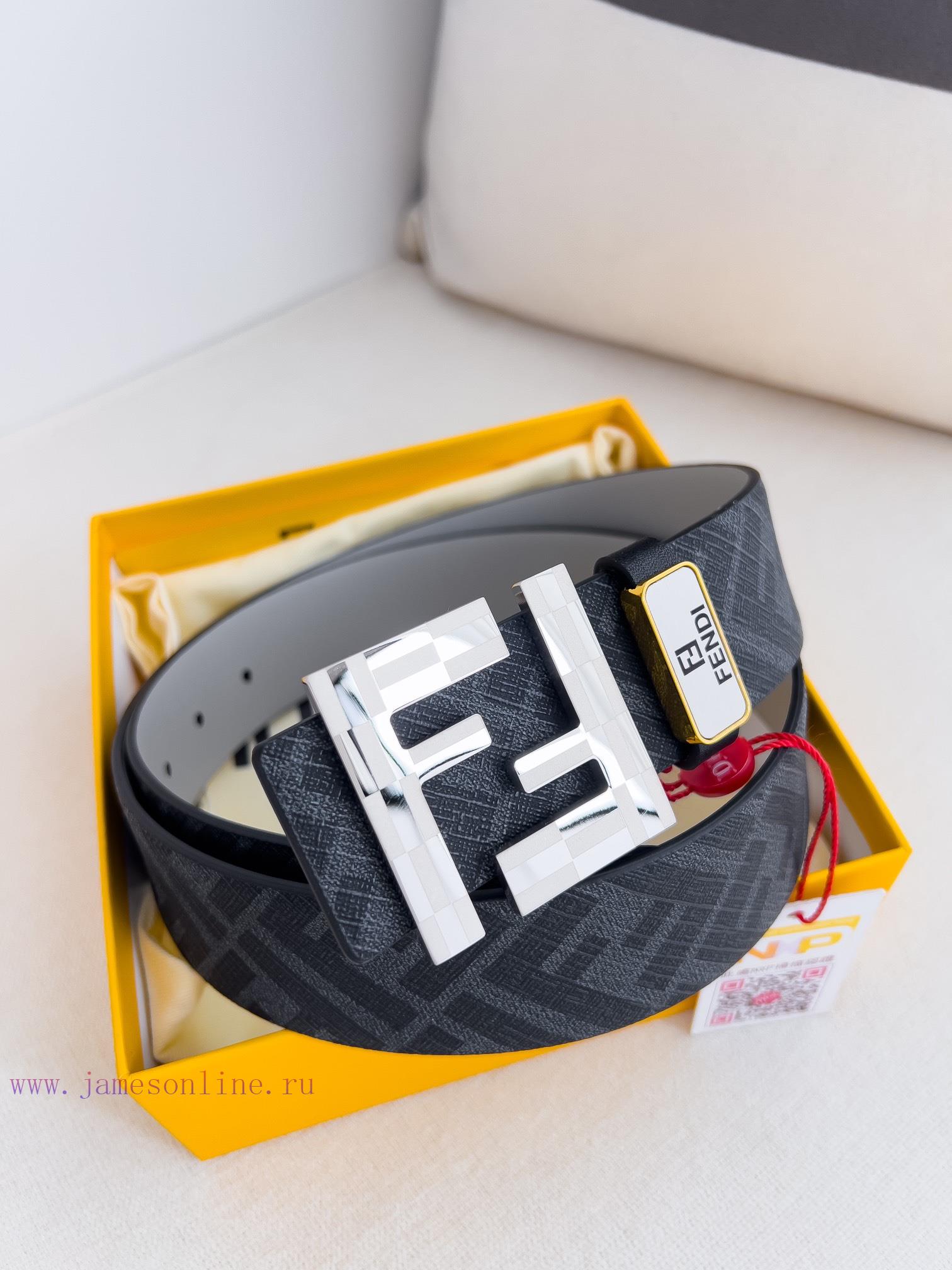 Fendi FENDI ️ Belt and beltBuckle, original classic pure copper boutique letter buckle, phot fd1ysuyb - Image 2