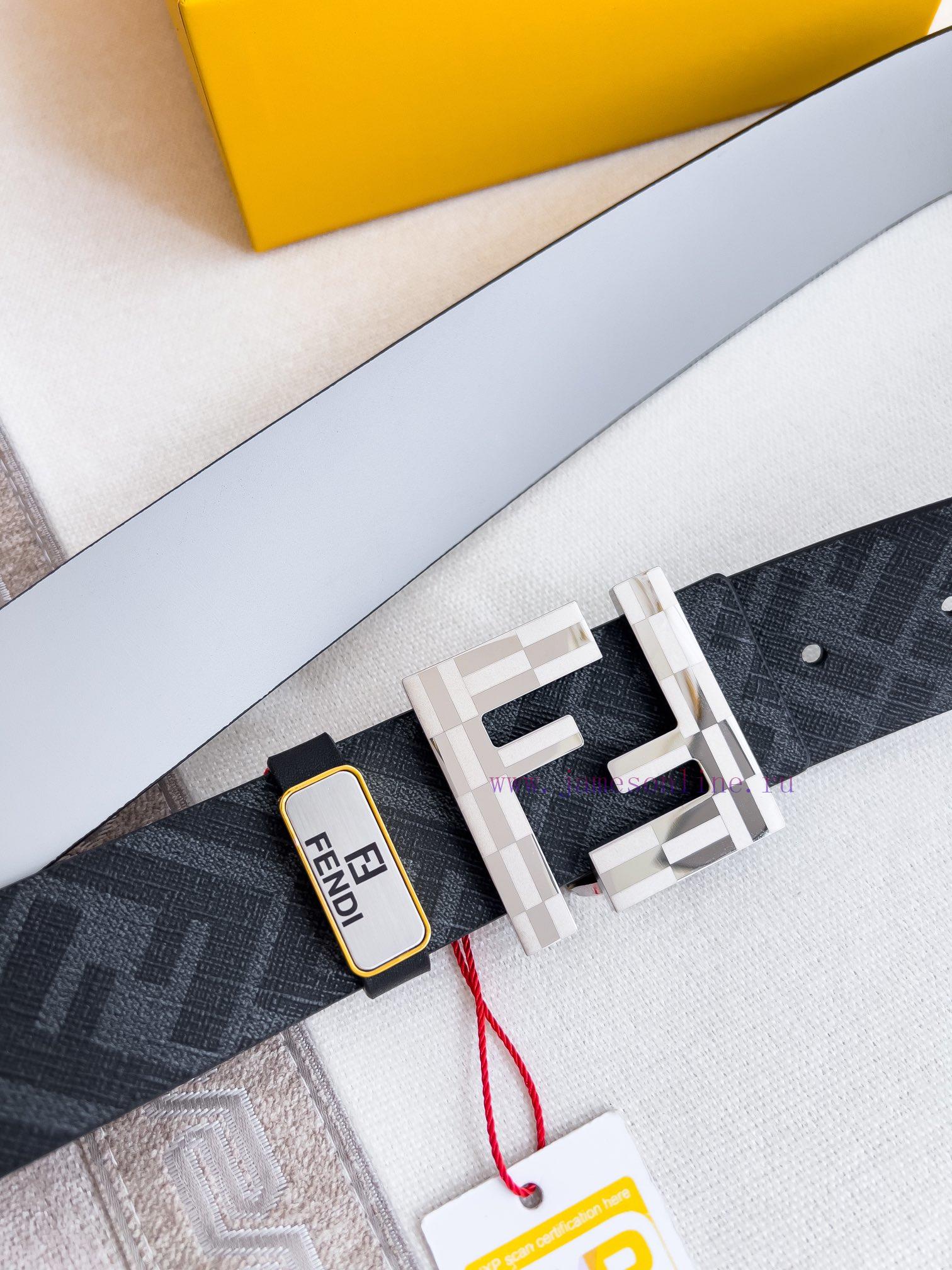 Fendi FENDI ️ Belt and beltBuckle, original classic pure copper boutique letter buckle, phot fd1ysuyb - Image 4