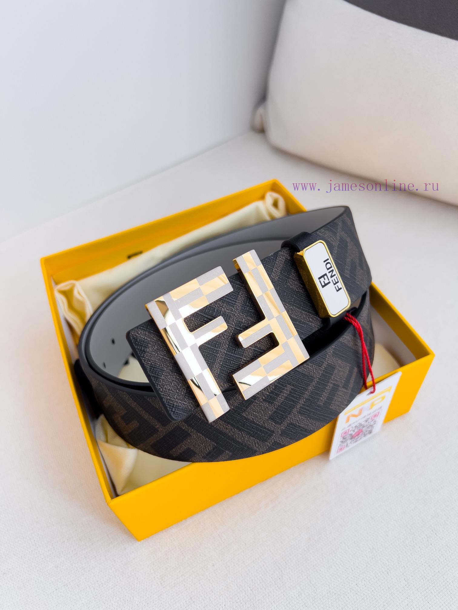 Fendi FENDI ️ Belt and beltBuckle, original classic pure copper boutique letter buckle, phot abq6emzg