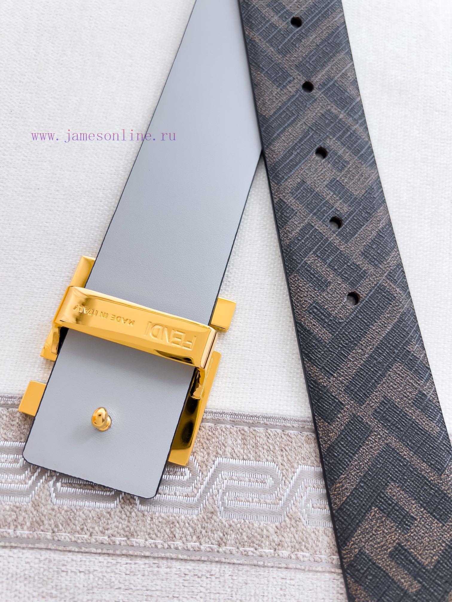 Fendi FENDI ️ Belt and beltBuckle, original classic pure copper boutique letter buckle, phot abq6emzg - Image 6