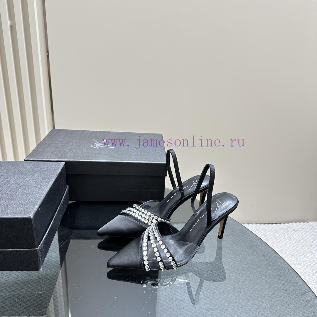 Giuseppe ZanottiGZ 2024s New Rhinestone High HeelsLacquer Leather Shoe Headpiece With Rhineston pirzyvwl
