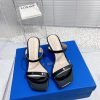 Stuart Weitzman's New SW Thick Heel Square Toe SlippersShoe Upper Made Of Cowhide Sheepskin Jin 2nddfpj0