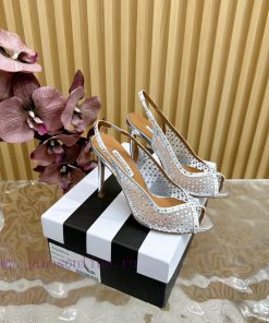Aquazzura 2024 New Top Pineapple Women's Mesh Mesh Fish Mouth High Heel Sandals Original 1:1 Op ujaayl4x