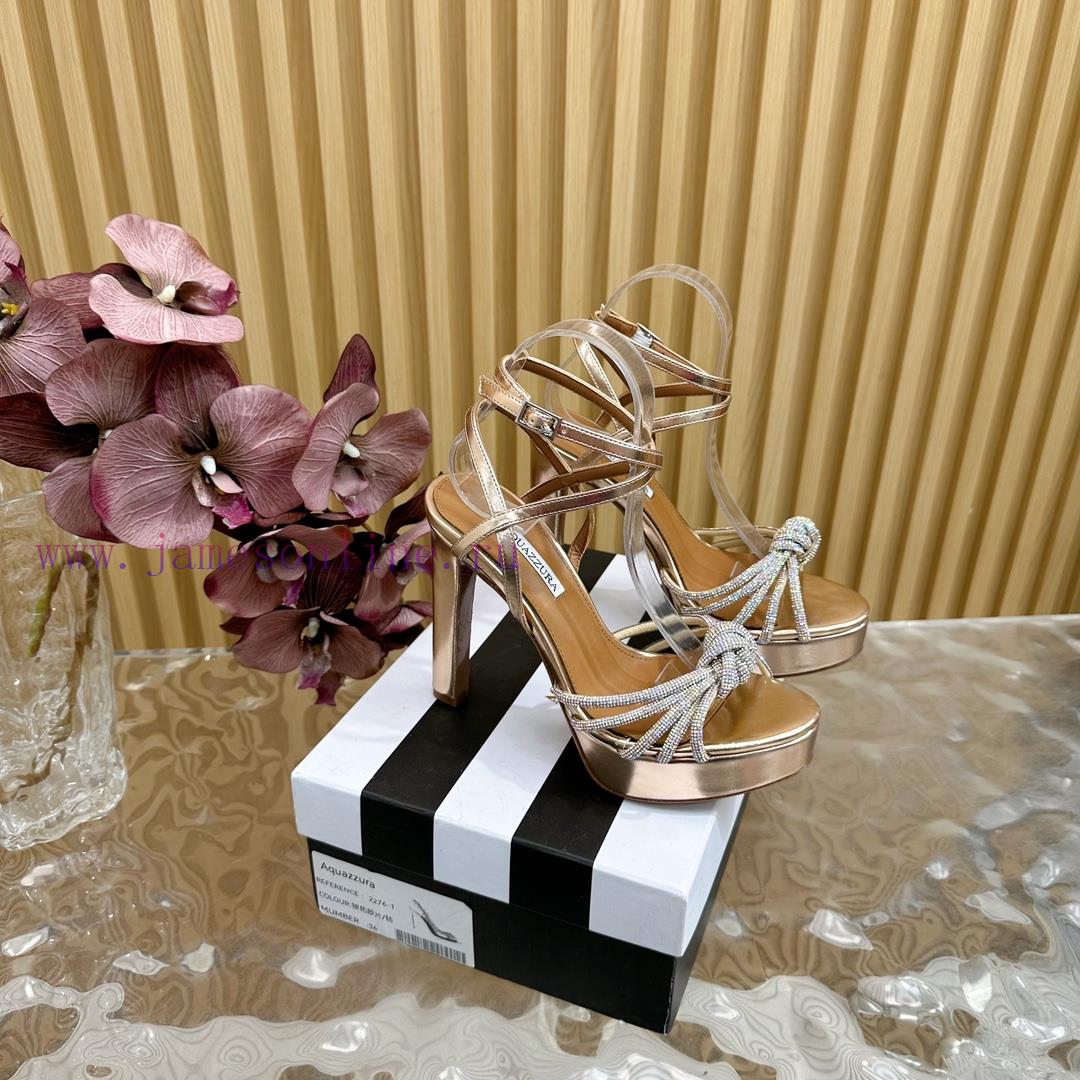 Aquazzura 2024 New Top Pineapple Women's Crystal Twisted Flower Water Platform Dragging High He b7jkd6rv