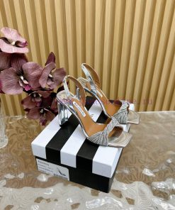 Aquazzura2024 New Top Pineapple Women's Twisted Flower Weaving Slippers High Heel Sandals Origi 79j2krcx