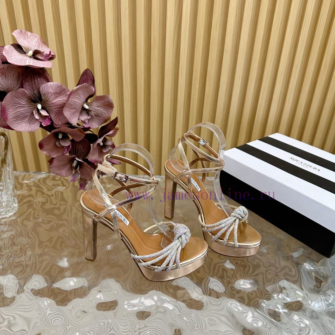 Aquazzura 2024 New Top Pineapple Women's Crystal Twisted Flower Water Platform Dragging High He b7jkd6rv - Image 10