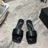 Alexander Wang's 25 Spring/Summer Women's New Logo Flat Slippers Denim Style Original Material 49yu97v6