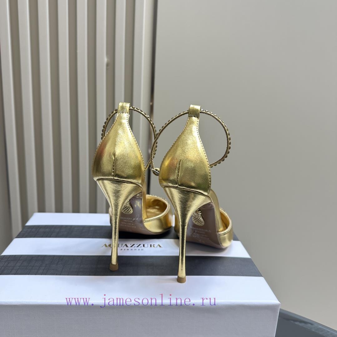 AQUAZZURA 24 Spring/Summer New Collection AsCrystal High Heels With Adjustable Ankle Strap And 2g53a324 - Image 4