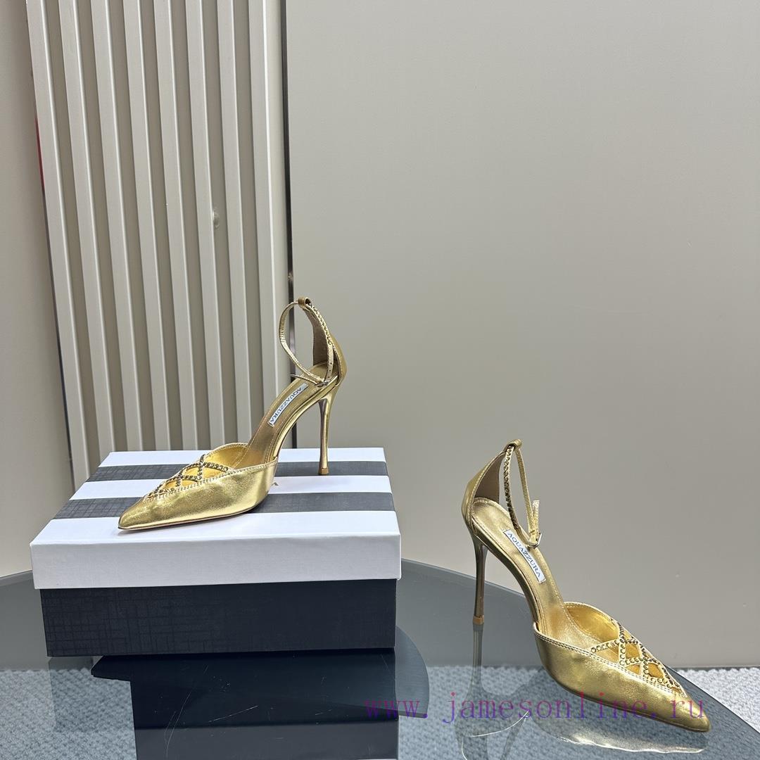 AQUAZZURA 24 Spring/Summer New Collection AsCrystal High Heels With Adjustable Ankle Strap And 2g53a324 - Image 5
