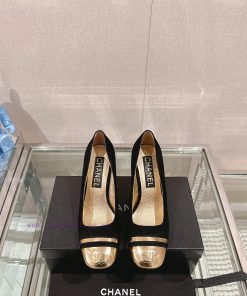 24Ss Early Spring New Chanel Color Blocked Square Toe Coarse Matching ShoesI Really Don't Have zb7t4afq