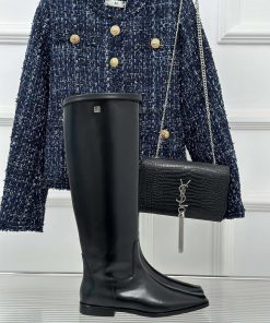 Toteme Designer Niche Brand Classic Autumn And Winter Square Head Belt Knight Boots Long BootsA 7qaj3q75