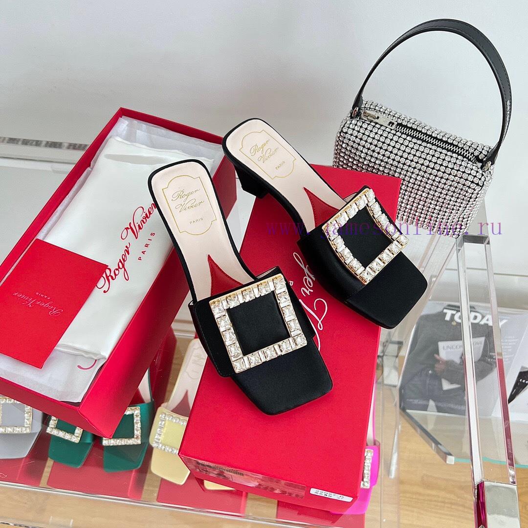 ️️* 𝓥/Biki Love 4.5cm Diamond Thread Satin High Heels-Black Yellow Grey Green Rose Red-Material nxuql2zf - Image 2