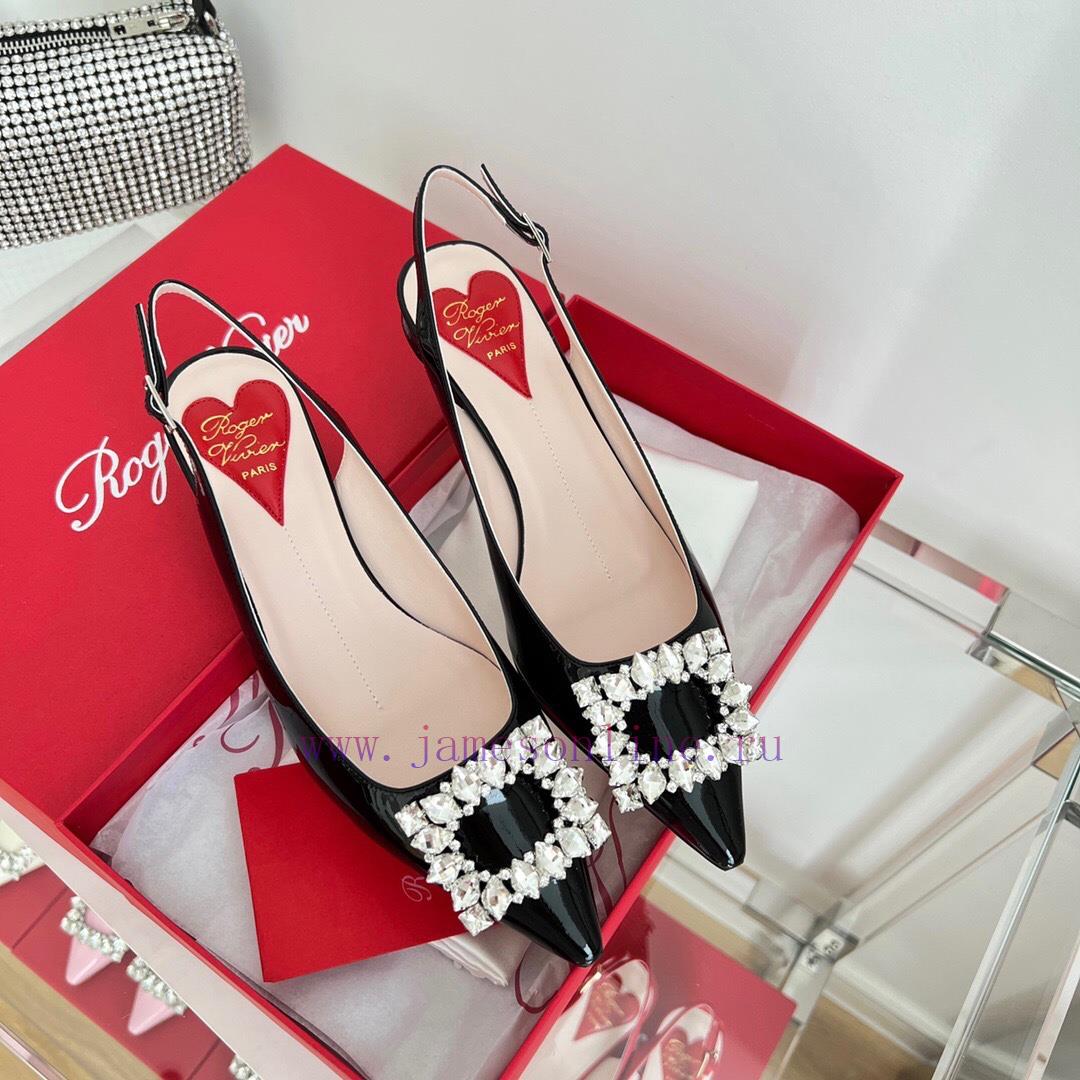 ️𝑹𝒐𝒈𝒆𝒓𝑽𝒊𝒗 * 𝒆𝒓 New Virgule Diamond Buckle Comma Heel With High Heels | Top Purchasing Level-Bla qo3p0whj - Image 2