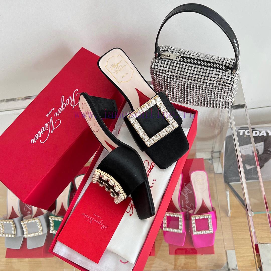 ️️* 𝓥/Biki Love 4.5cm Diamond Thread Satin High Heels-Black Yellow Grey Green Rose Red-Material nxuql2zf - Image 3
