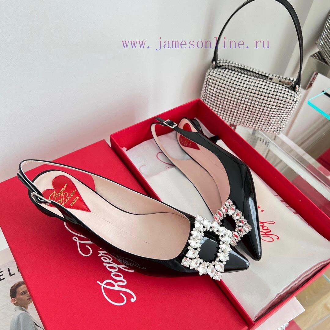 ️𝑹𝒐𝒈𝒆𝒓𝑽𝒊𝒗 * 𝒆𝒓 New Virgule Diamond Buckle Comma Heel With High Heels | Top Purchasing Level-Bla qo3p0whj - Image 4