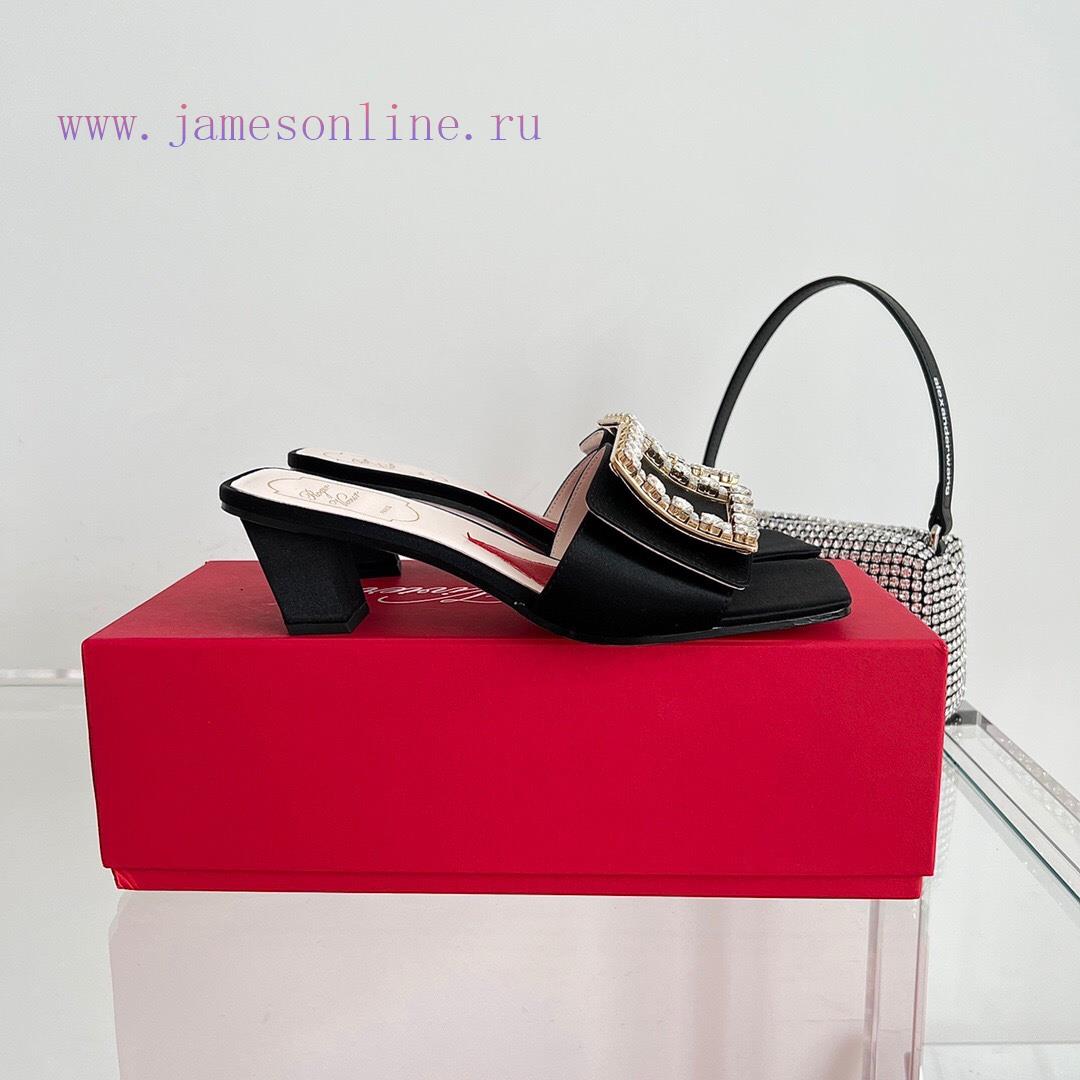 ️️* 𝓥/Biki Love 4.5cm Diamond Thread Satin High Heels-Black Yellow Grey Green Rose Red-Material nxuql2zf - Image 6