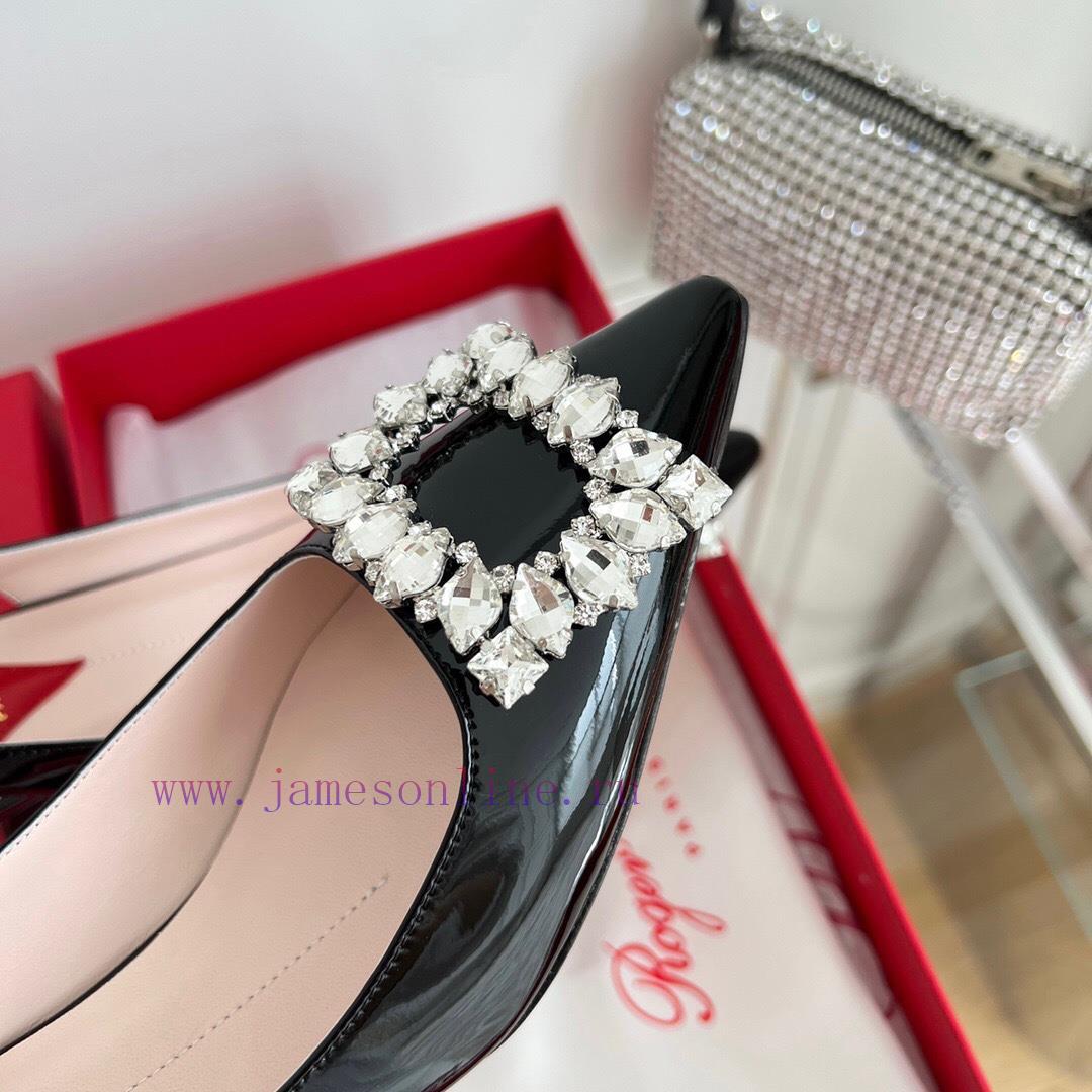 ️𝑹𝒐𝒈𝒆𝒓𝑽𝒊𝒗 * 𝒆𝒓 New Virgule Diamond Buckle Comma Heel With High Heels | Top Purchasing Level-Bla qo3p0whj - Image 9