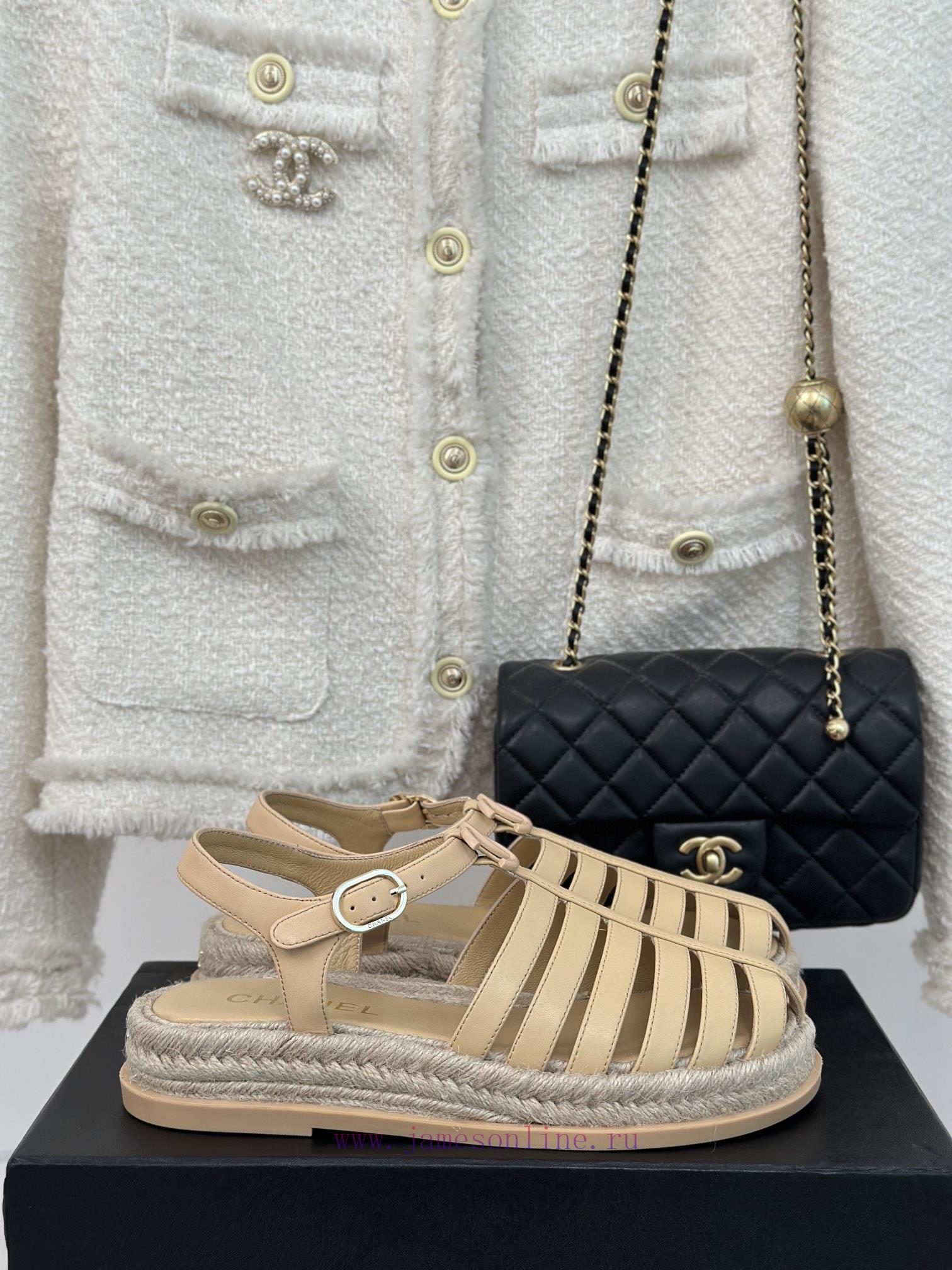 Chanel | Chanel 24C New Product ClassicDouble C Grass Woven Roman Pigsty SandalsThe Shoe Upper 5zehtrn7