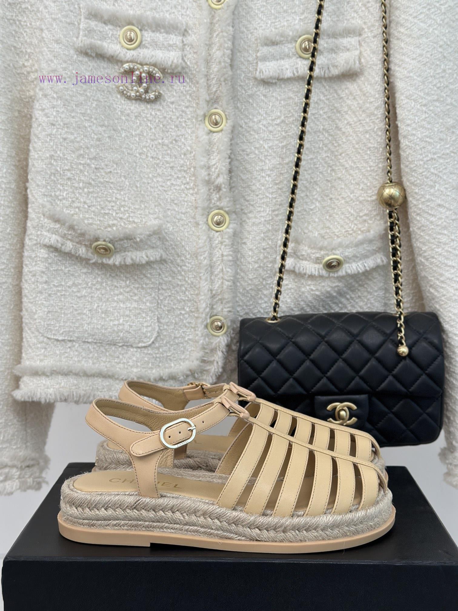 Chanel | Chanel 24C New Product ClassicDouble C Grass Woven Roman Pigsty SandalsThe Shoe Upper 5zehtrn7 - Image 2