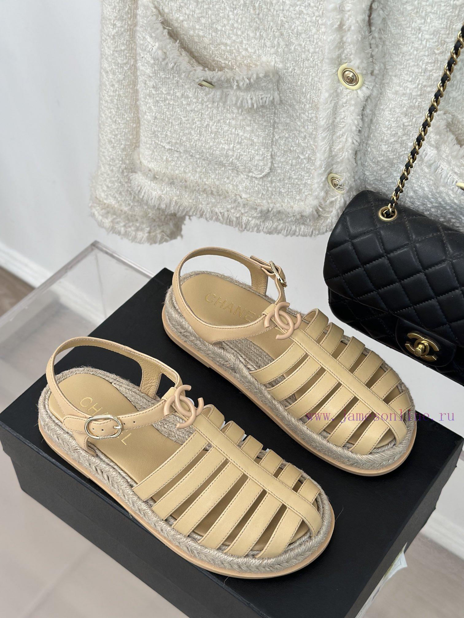 Chanel | Chanel 24C New Product ClassicDouble C Grass Woven Roman Pigsty SandalsThe Shoe Upper 5zehtrn7 - Image 4