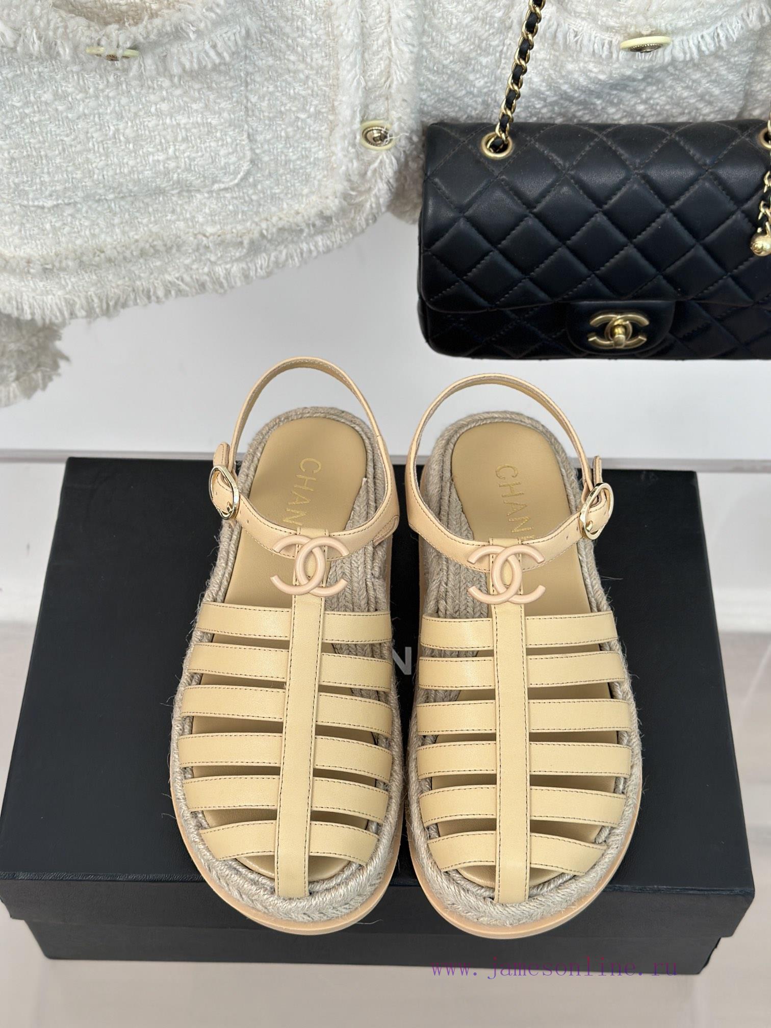 Chanel | Chanel 24C New Product ClassicDouble C Grass Woven Roman Pigsty SandalsThe Shoe Upper 5zehtrn7 - Image 5