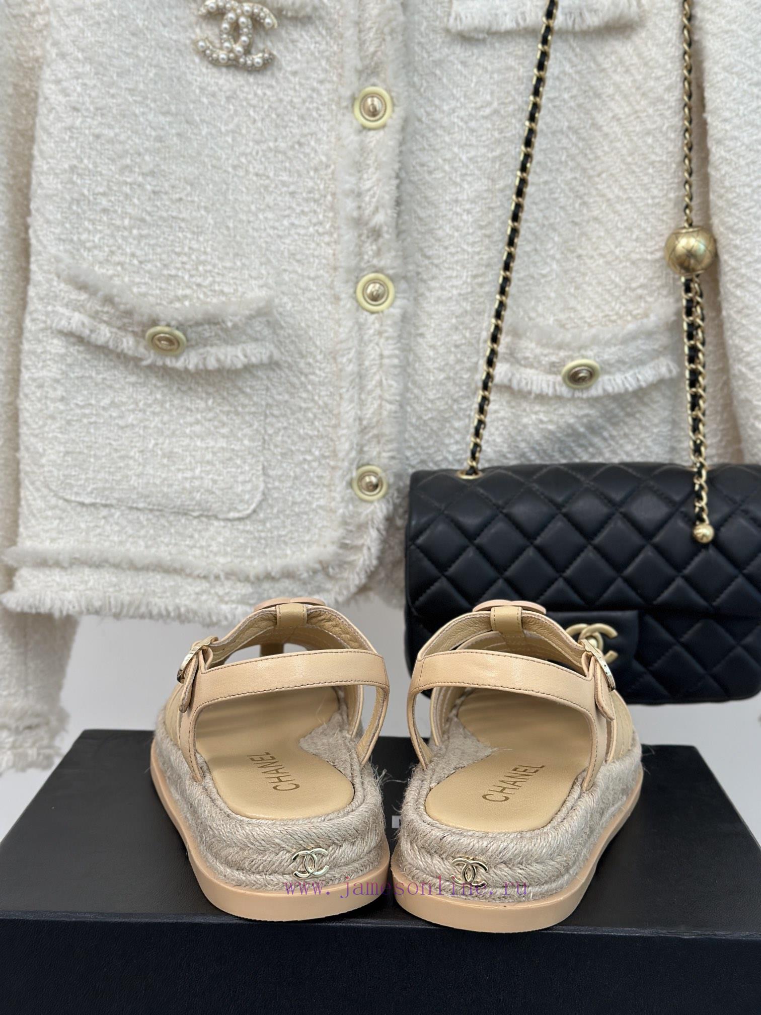 Chanel | Chanel 24C New Product ClassicDouble C Grass Woven Roman Pigsty SandalsThe Shoe Upper 5zehtrn7 - Image 7