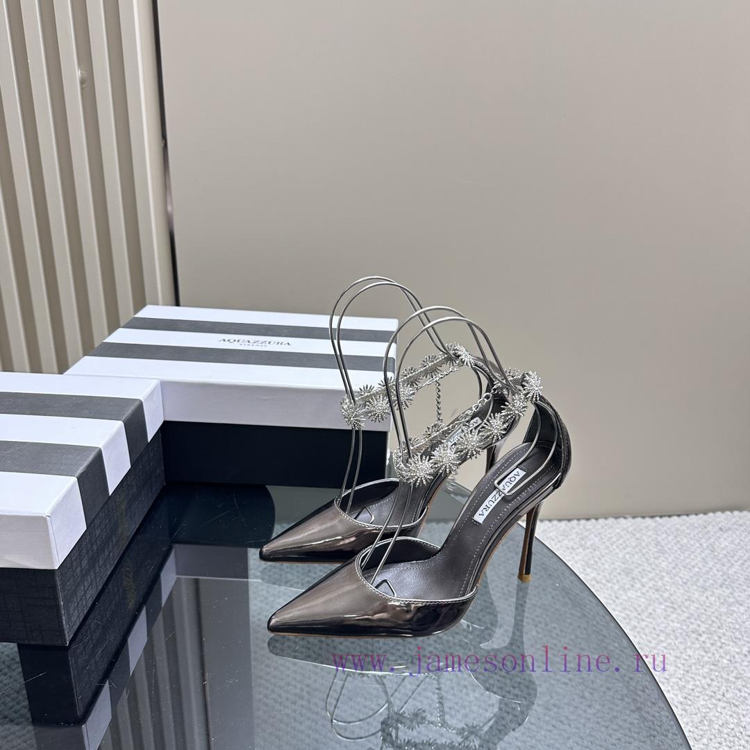 The MostAQUAZURA Big Pineapple Water Diamond Decorative High Heels2023 Spring/Summer Water Diam 1svhhza8