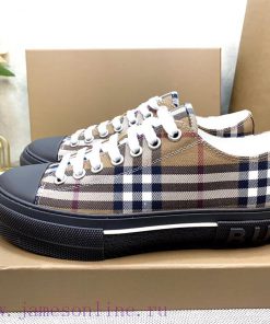 Burberry 2023 New Vintage Plaid Cotton Sports Couple StyleUpper Made Of 95% Cotton And 5% Calf fv4t31ga