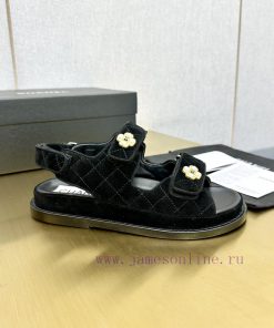 Crown Top Purchasing Edition ️ CHANEL 2022 Spring/Summer Latest Season Double C Velcro Casual S r1f43tqz