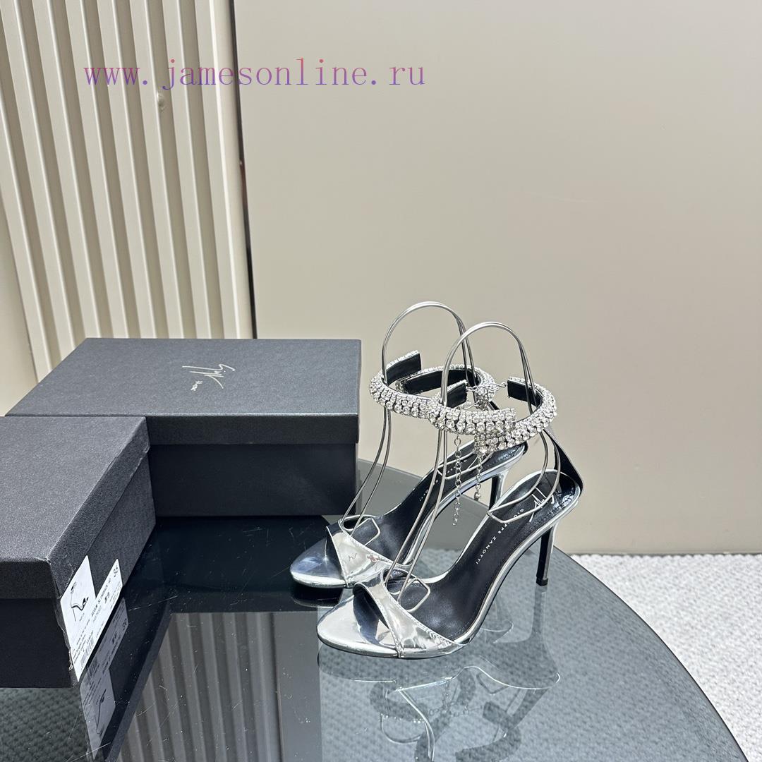 Giuseppe ZanottiGZ 2024s New Rhinestone High HeelsLacquer Leather Shoe Headpiece With Rhineston 59a9plm2 - Image 2