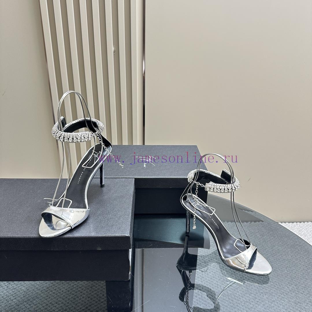 Giuseppe ZanottiGZ 2024s New Rhinestone High HeelsLacquer Leather Shoe Headpiece With Rhineston 59a9plm2 - Image 7