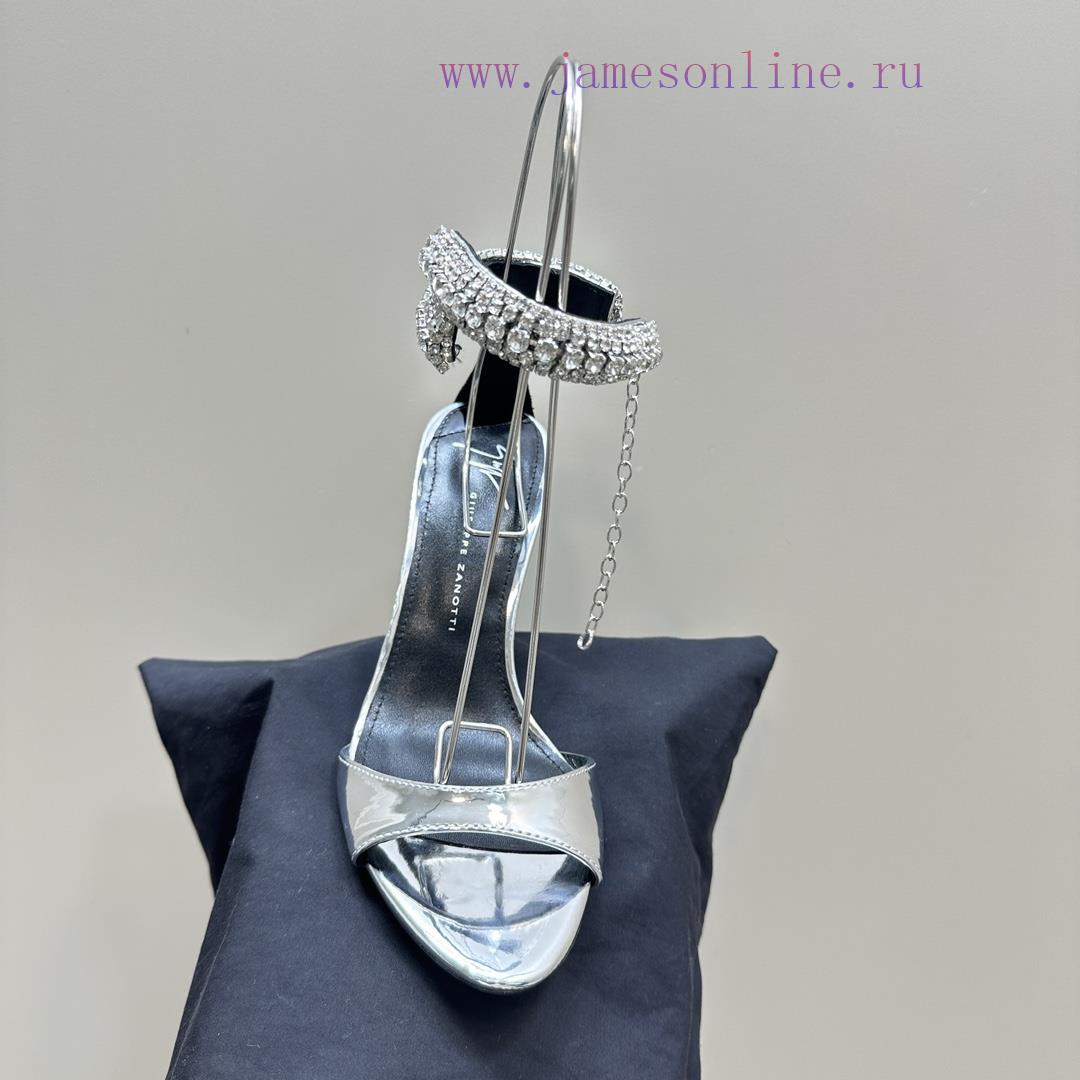Giuseppe ZanottiGZ 2024s New Rhinestone High HeelsLacquer Leather Shoe Headpiece With Rhineston 59a9plm2 - Image 9