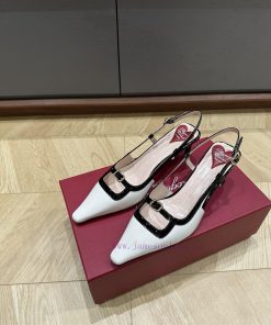 Top QualityRoger Viv * 24 Early Spring French KittenPainted Leather With Color Blocked Sheepski z98178ho